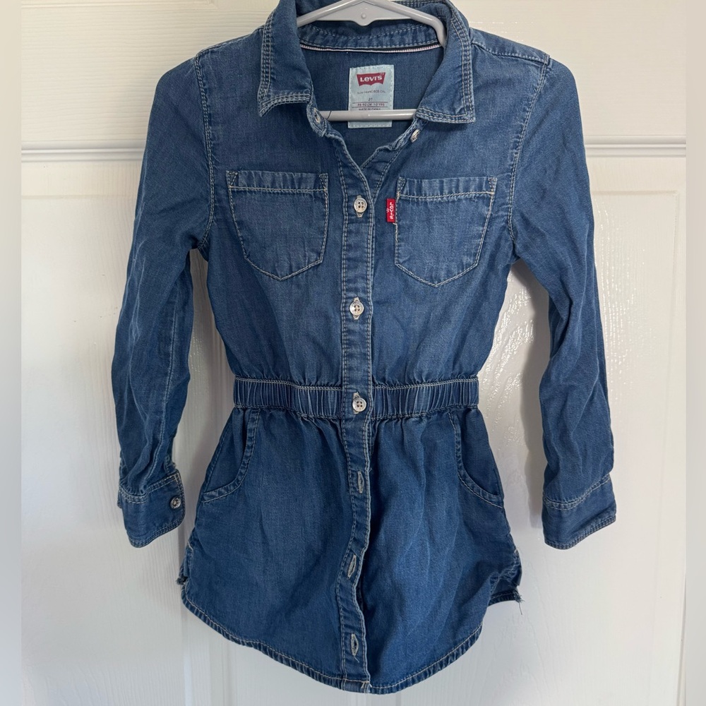 Levi's Blue Denim Button-Up Dress